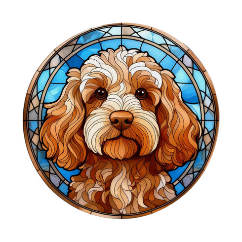 Cockapoo Golden Glass Suncatcher Worktop Saver